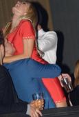 Actress Paris Hilton gets intimate with her boyfriend in public at Cannes