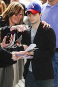 In need of a good night's sleep? Daniel Radcliffe looks worn out as he greets fans at BBC