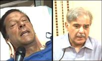 Shahbaz Sharif visits injured Imran Khan in hospital