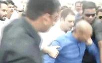 En route to Mandsaur, Rahul hops on to bike to evade police En route to Mandsaur, Rahul hops on to bike to evade police