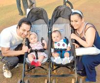 Shailesh Gulabani and Ashita Dhawan step out with their twins