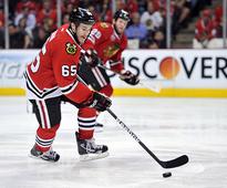 Blackhawks center drops obscenity in live interview