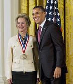 President Obama awards Caltech professor Frances Arnold the National Medal of Technology and Innovation at the White House in February.