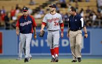 Bryce Harper out of the Nationals lineup with swelling in knee