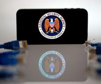 National Security Agency or NSA seen on display of iPhone