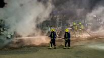 Fire damages eleven lorries at firm