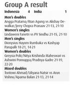 Indonesia beats India in qualification