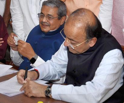 Jaitley, Prasad, scribe Kumar Ketkar file nominations for RS polls Jaitley, Prasad, scribe Kumar Ketkar file nominations for RS polls