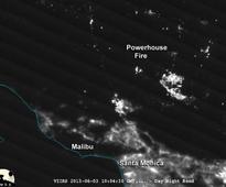 NASA image: California's powerhouse fire at night