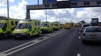 Ambulances on the scene at M62 crash