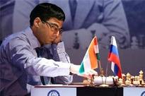Viswanthan Anand held by Levon Aronian