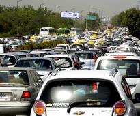 Huge traffic jams in Central Delhi