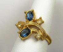 Blue Stone Studded Adjustable Ring