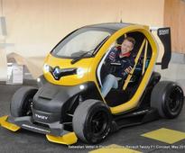 Renault's new F1 car, driven by Sebastian Vettel