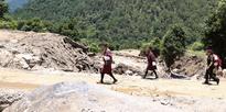 His Majesty meets families affected by flood in Punakha