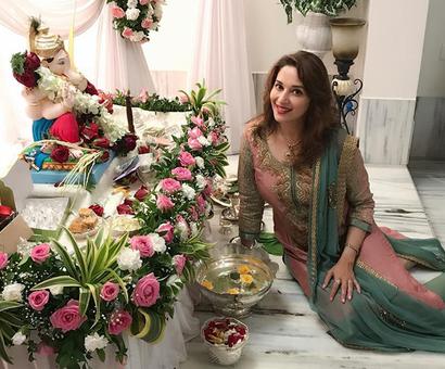 Urvashi Rautela, Madhuri share Ganpati pictures Urvashi Rautela, Madhuri share Ganpati pictures