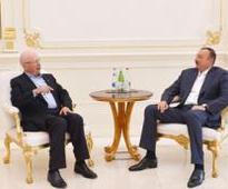 Azerbaijan`s President receives founder and Executive Chairman of World Economic Forum - PHOTO