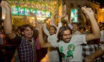 PML-N activists celebrate victory in center, Punjab