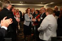 Gillard arrives to standing ovation
