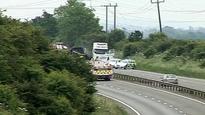 Fire death van hit parked lorry