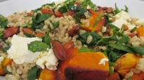 Warm Salad of Barley, Pumpkin, Feta and Spinach